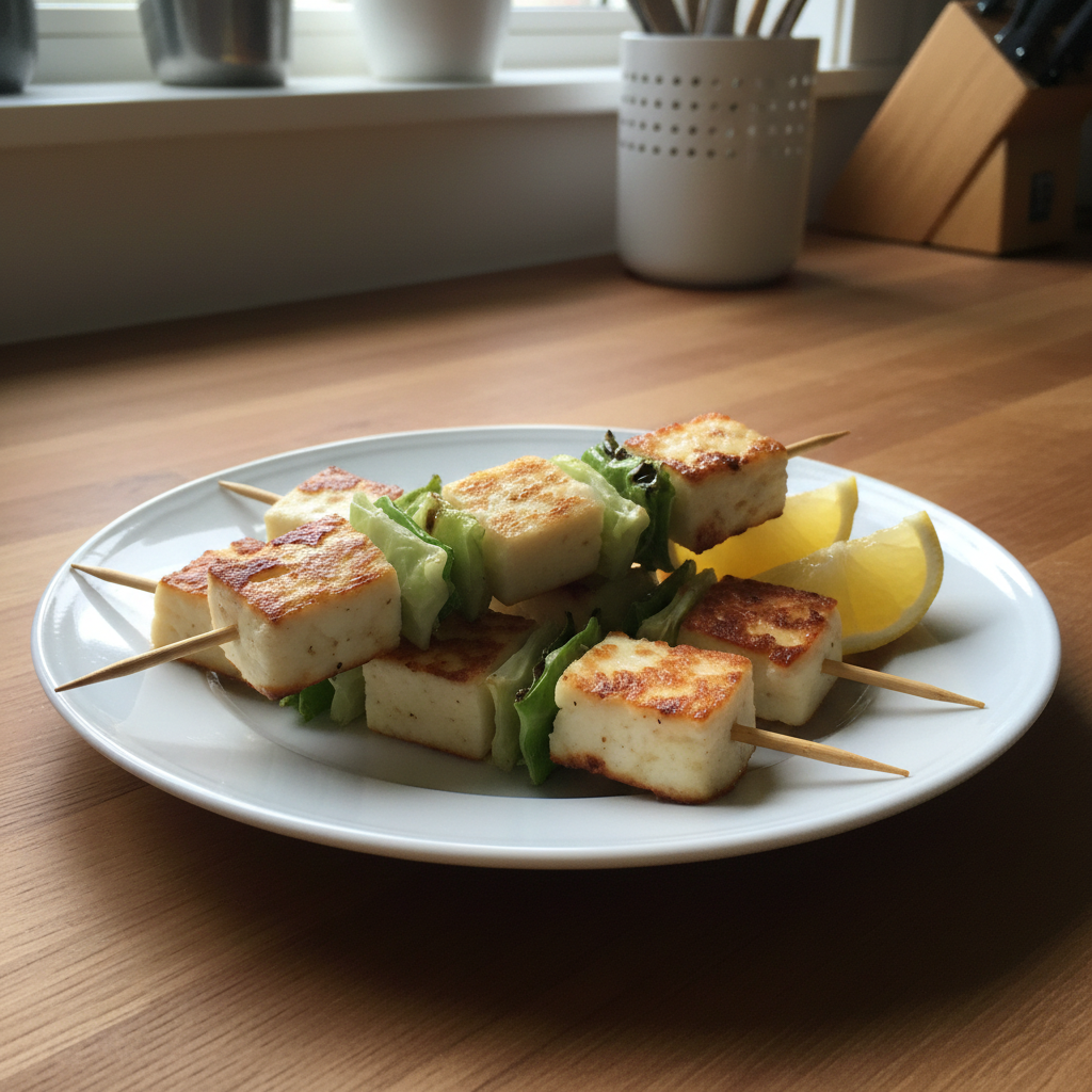 Quick Lemon Halloumi Cabbage Skewers | SmartKitchen30 UK