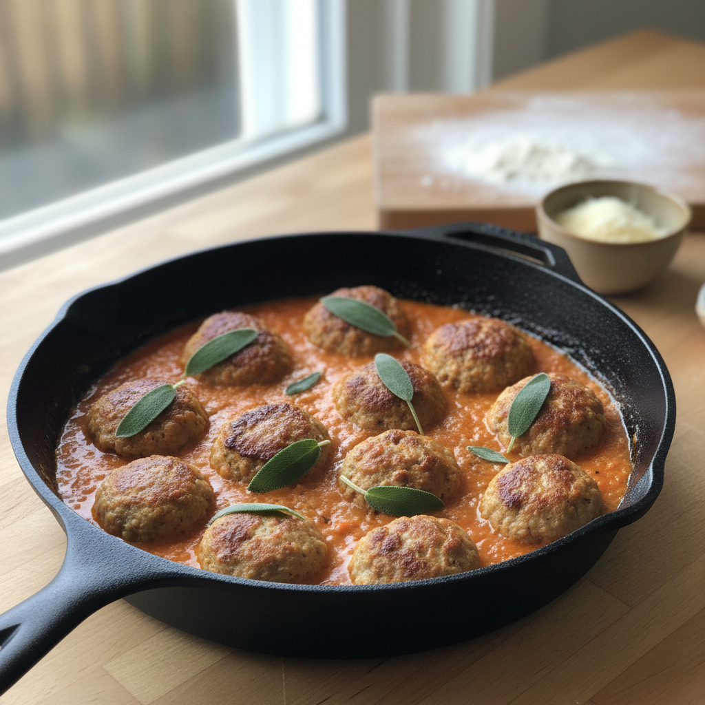 Aromatic Turkey Meatballs with Light Gravy – Quick Dinner
