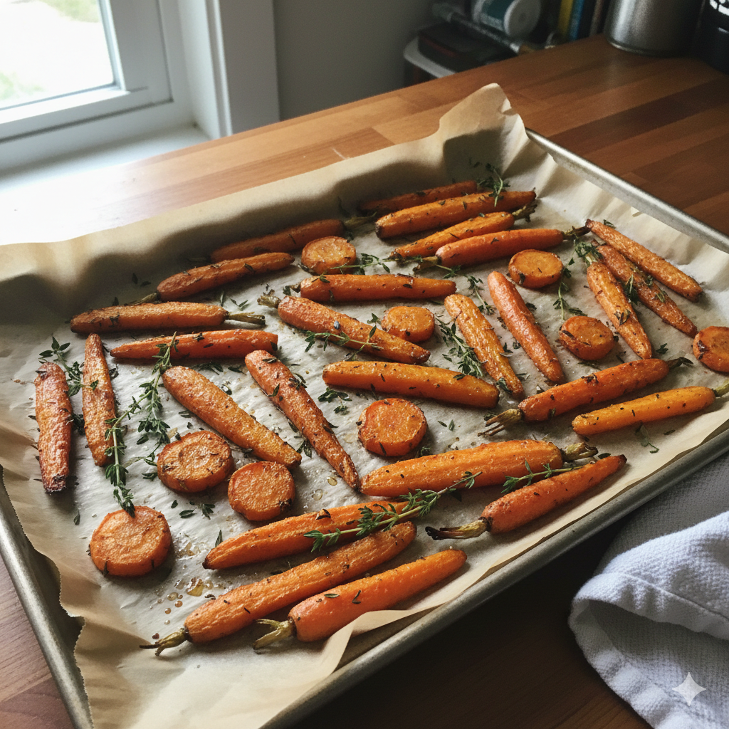 Crispy Brown Butter Roasted Carrots Side Dish