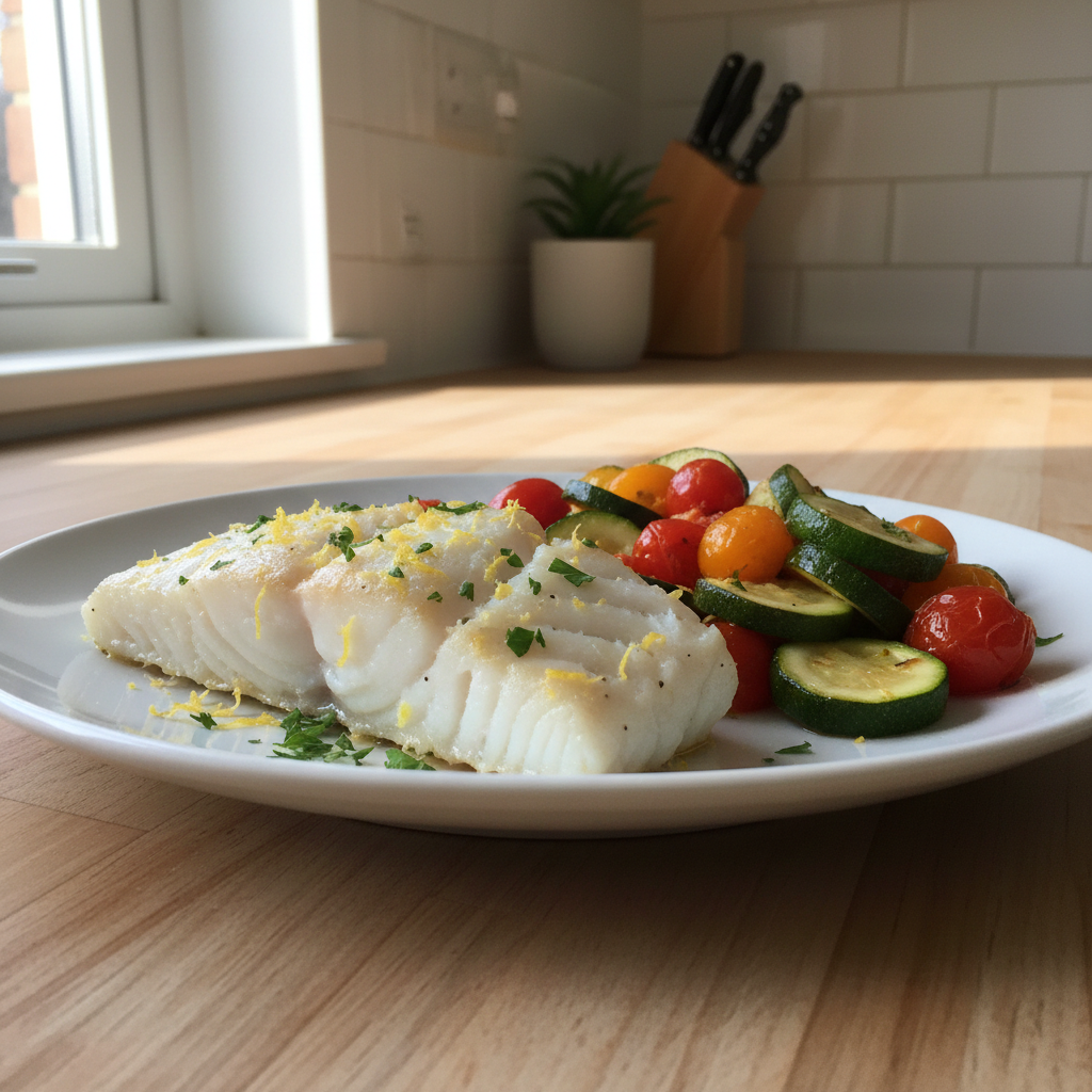 Delicious Lemon Cod with Crispy Vegetables – Quick & Healthy