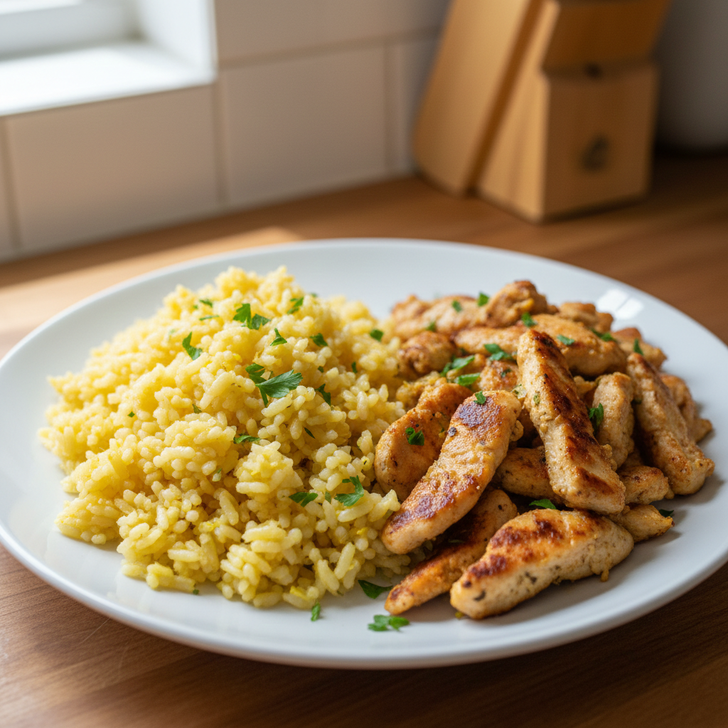 Quick Chicken Shawarma & Lemon Rice | Easy Dinner