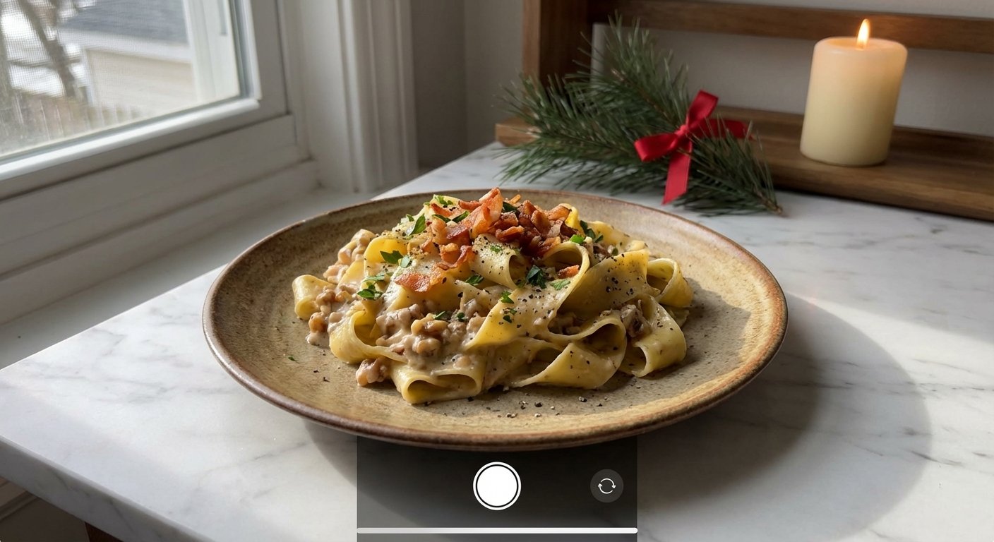 Pappardelle with Walnut Cream & Crispy Speck – Quick Dinner