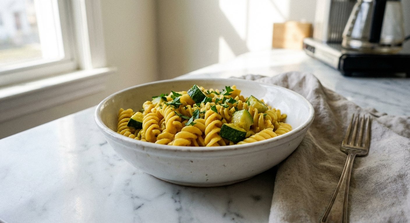 Creamy Turmeric Courgette Pasta | Quick & Easy Dinner