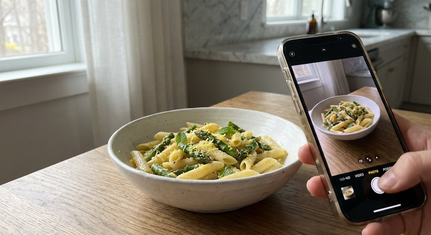 Fresh Penne with Asparagus, Lemon & Mint | Quick Dinner