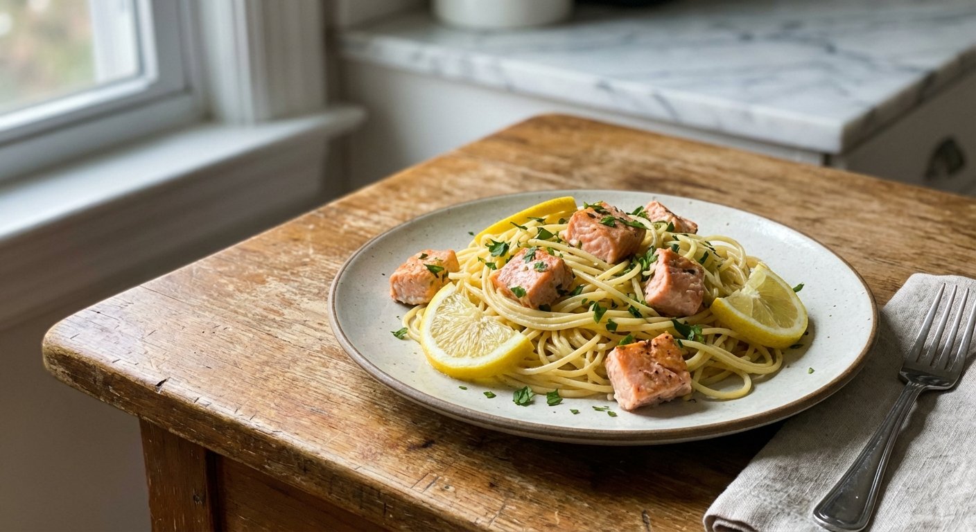 Zesty Lemon Salmon Spaghetti – Quick Weeknight Dinner