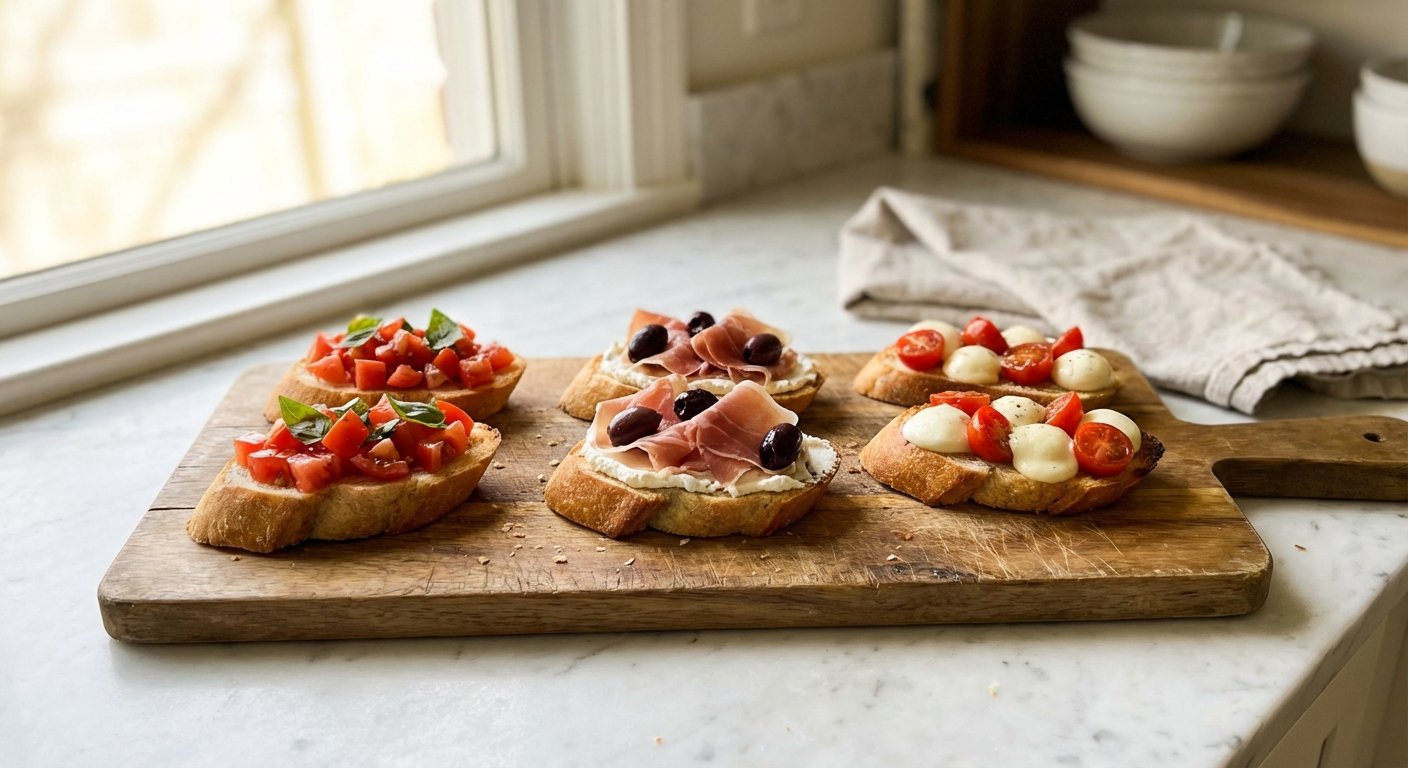 Speedy Crostini Trio: Quick & Easy Mediterranean Snacks