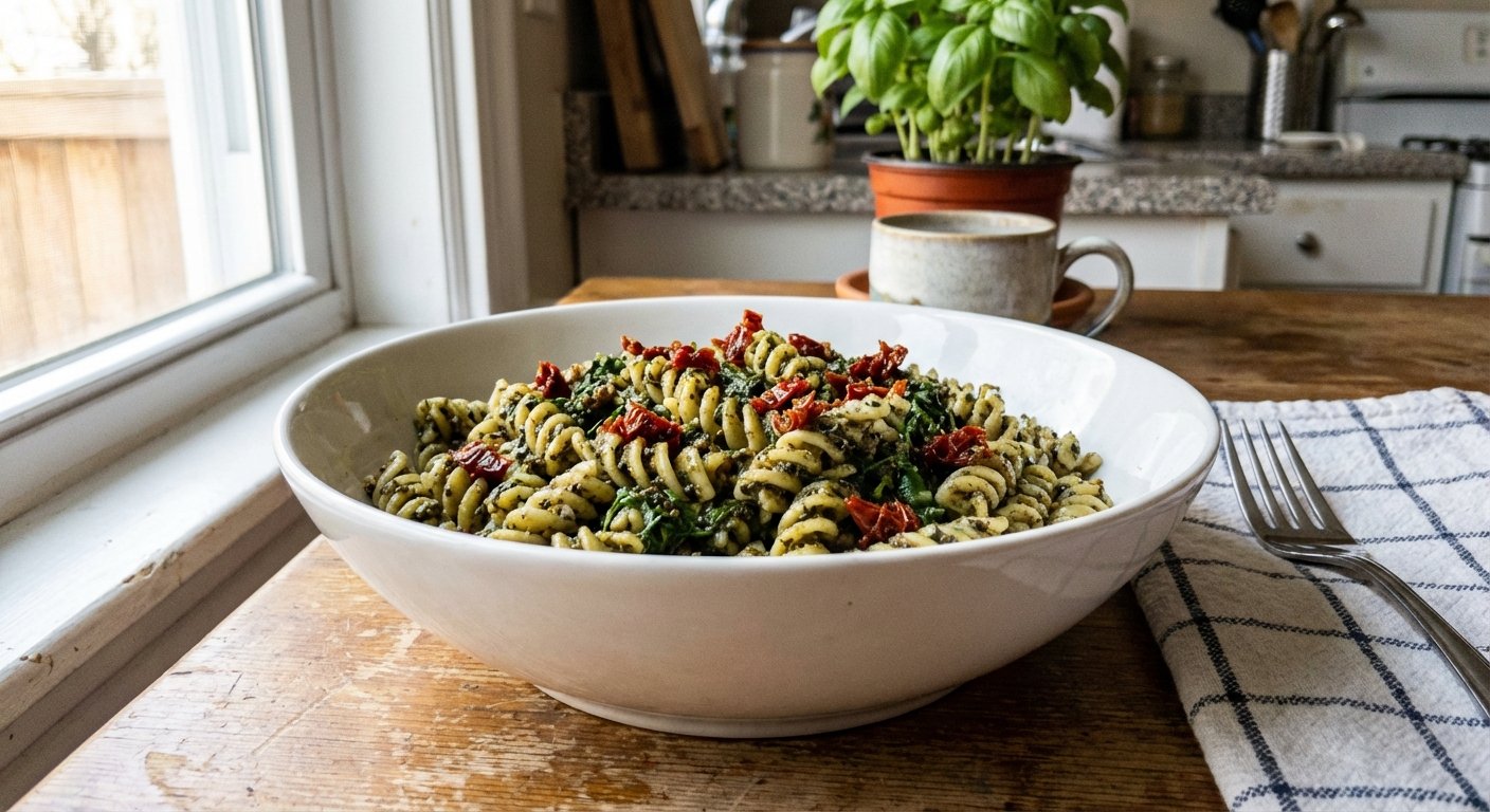 Quick Vegan Rocket Pesto Pasta Recipe for Weeknights