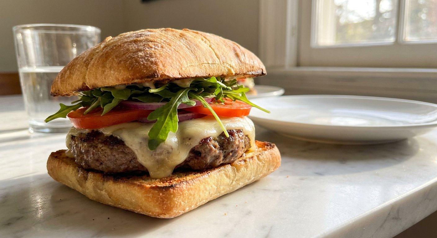 Quick Italian Burger with Provola Cheese & Rocket
