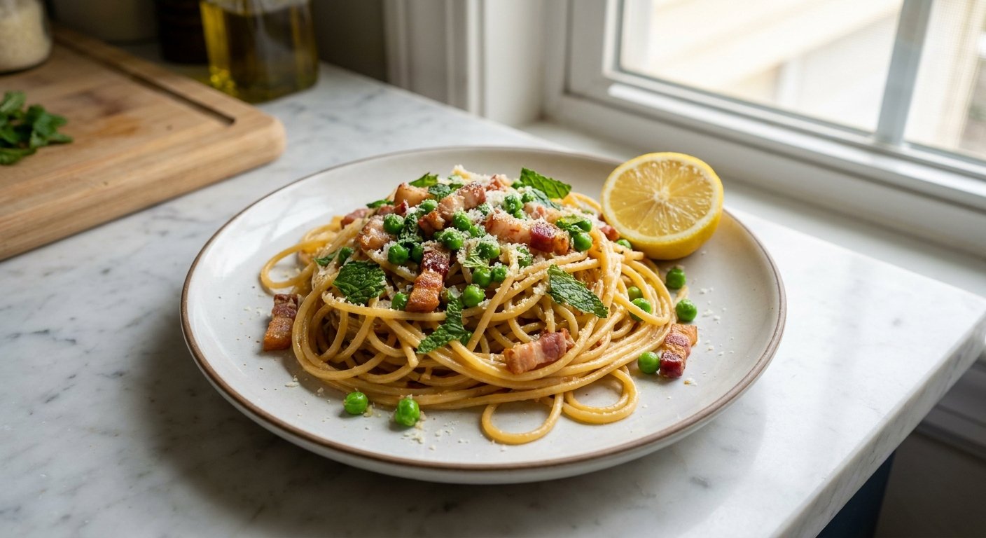 Quick Spring Carbonara with Peas – A Fresh Twist