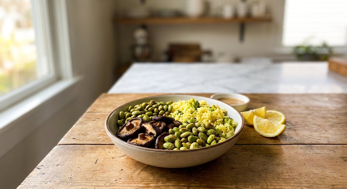 Quick & Crispy Edamame Shiitake Bowl – SmartKitchen30