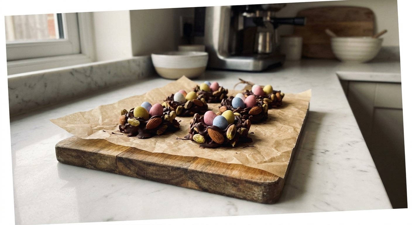 Quick Chocolate Easter Nests with Mixed Nuts | Easy No-Bake Treat