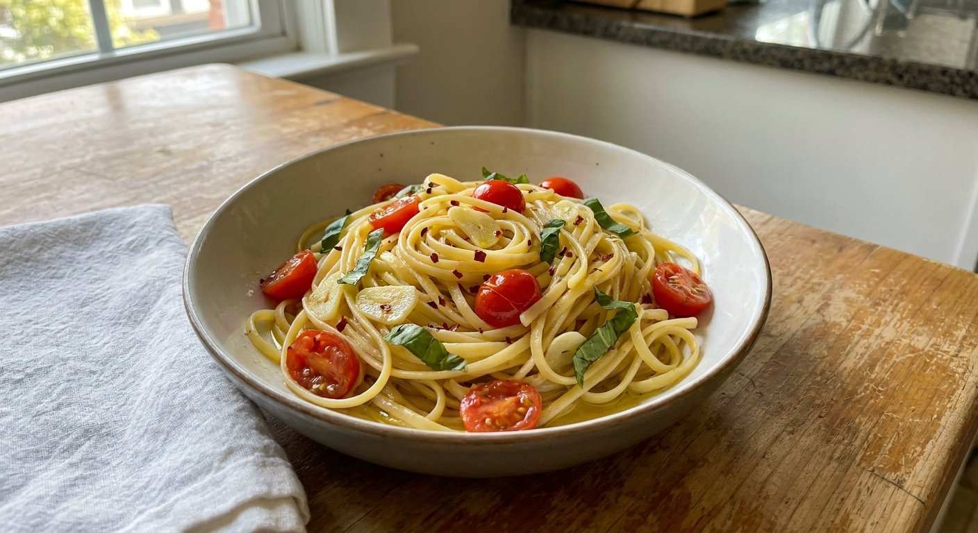 Quick Linguine with Fresh Tomatoes & Basil – Easy Dinner
