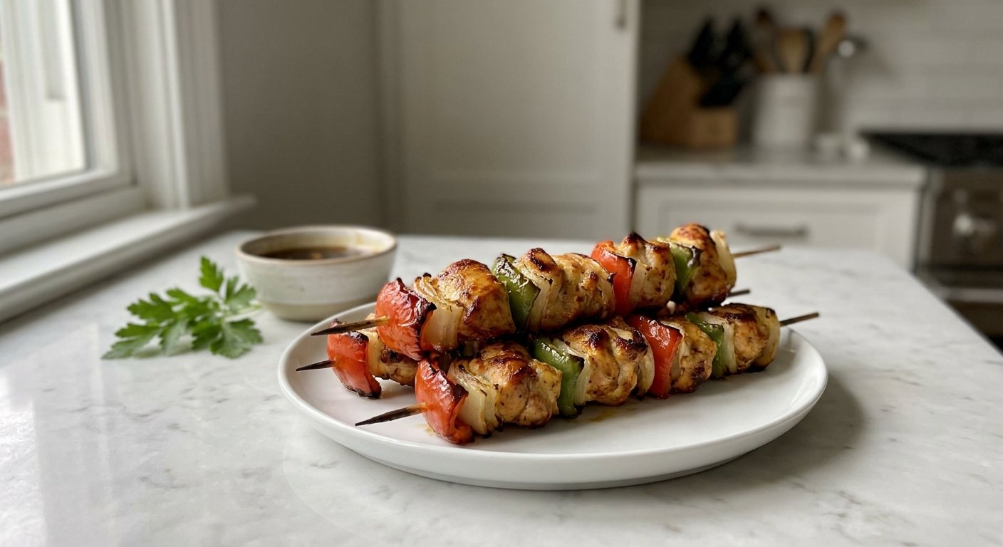 Quick Air Fryer Chicken Skewers with Honey Garlic Glaze