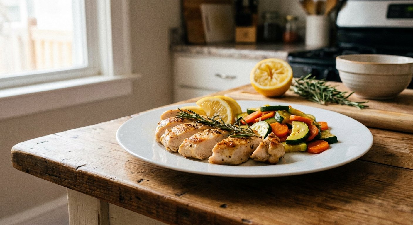 Easy Lemon Chicken & Sautéed Veg – Quick Dinner
