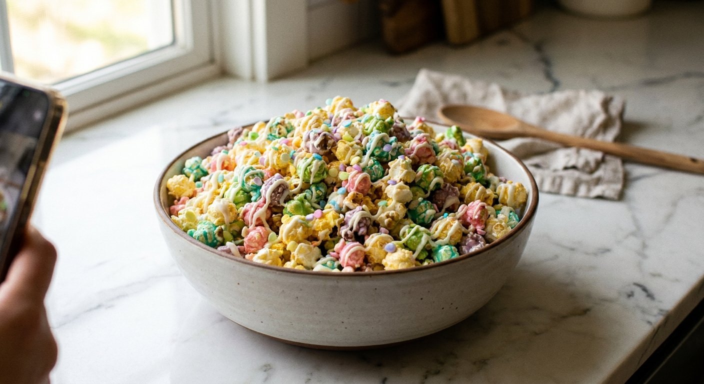 Quick & Colourful Easter Popcorn | Easy Treat