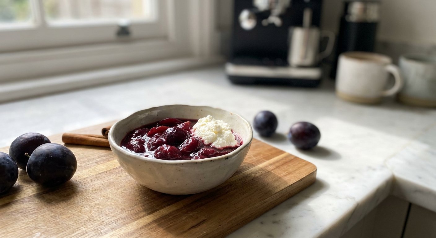 Quick Damson Plum Compote for Easy Desserts & Breakfasts