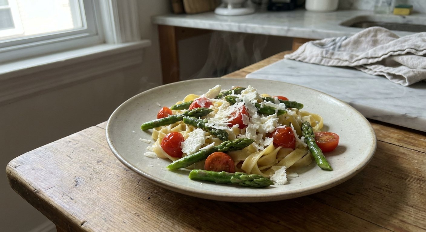 Quick Asparagus Pasta with Cherry Tomatoes – Easy Dinner