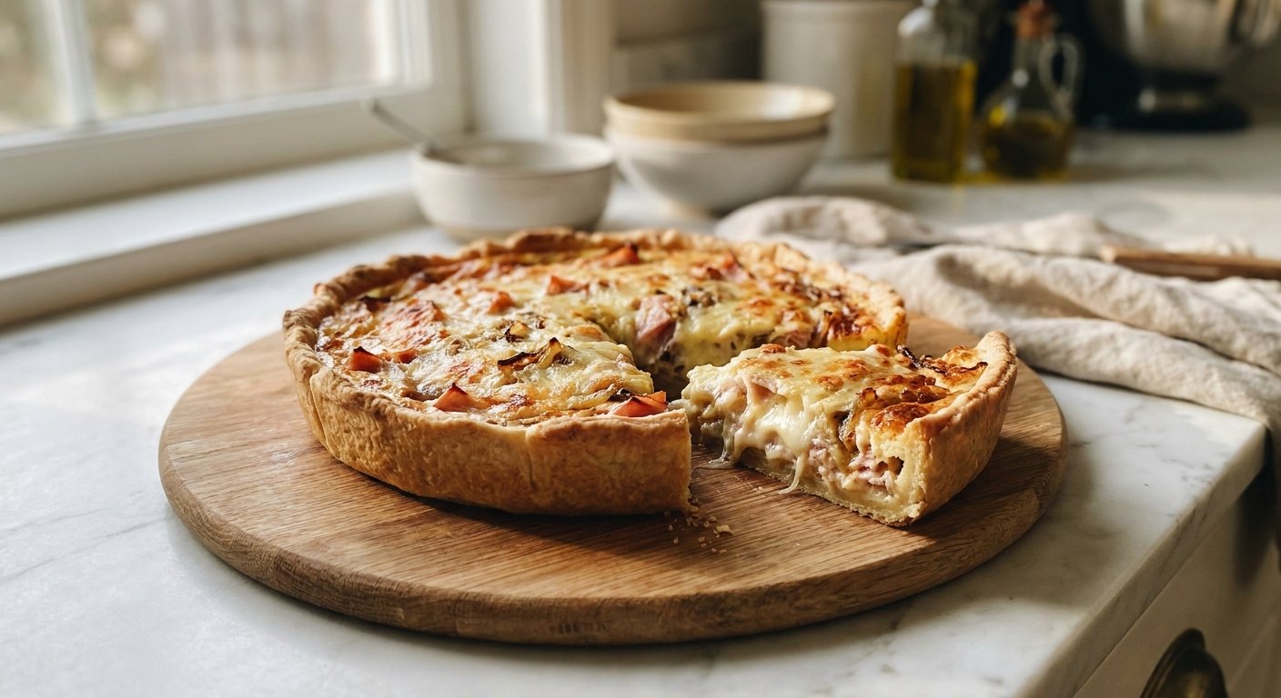 Quick Quiche: Ham, Cheese & Onion for Easy Dinners