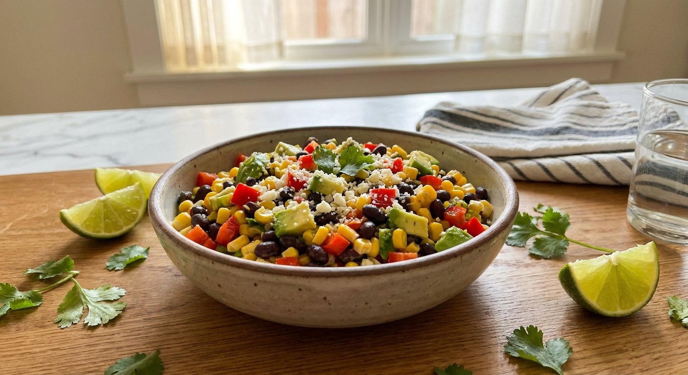 Quick Mexican Corn Salad with Black Beans | Easy Side