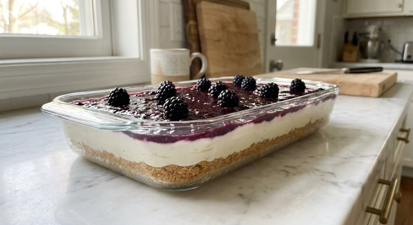 Quick No-Bake Blackberry Cheesecake in 30 Minutes