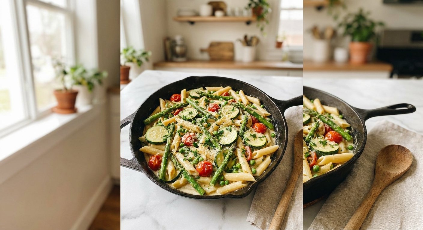 One-Pan Primavera Pasta: A Quick & Creamy Dinner