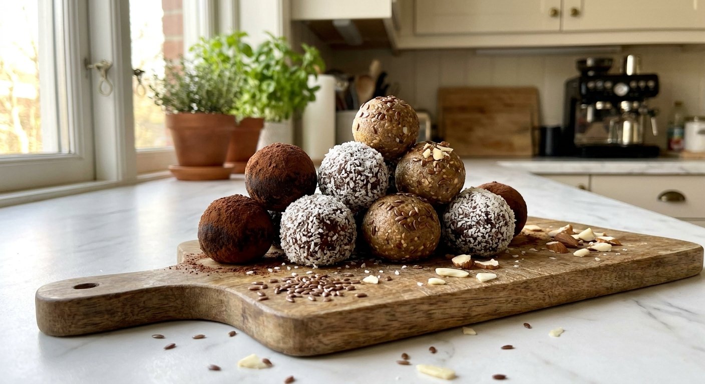 Flaxseed & Almond Energy Glowballs: Quick Healthy Snack