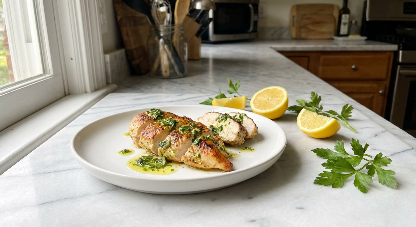 Quick Lemon Chicken Breast with Herb Sauce