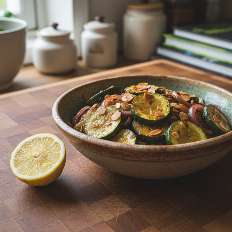 Best Ever Caramelised Courgettes with Almonds